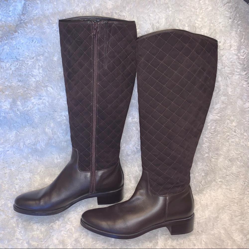 “Butter”  Chocolate Brown Quilted Knee High Boots